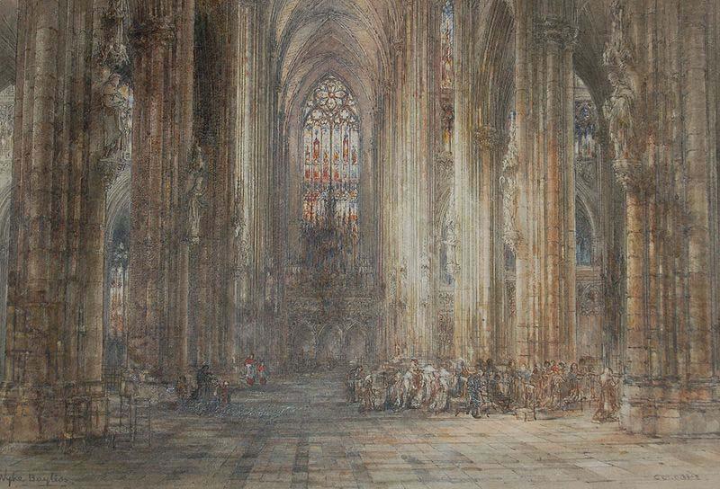 Wyke Bayliss Cologne Cathedral, pen and watercolour china oil painting image